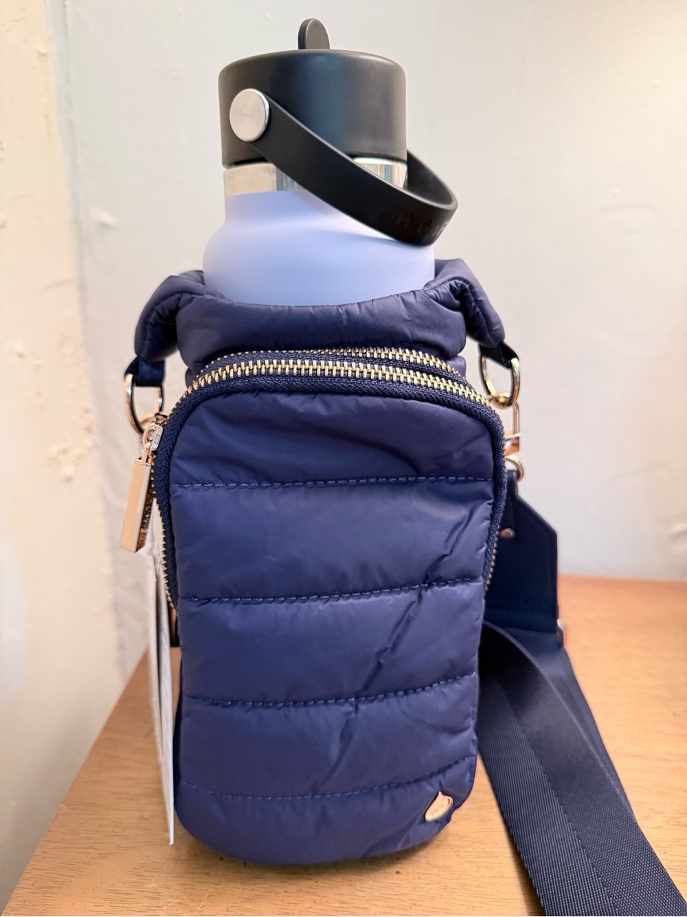NWT Wanderfull Navy Blue Hydrobag | Water Bottle Holder with Strap